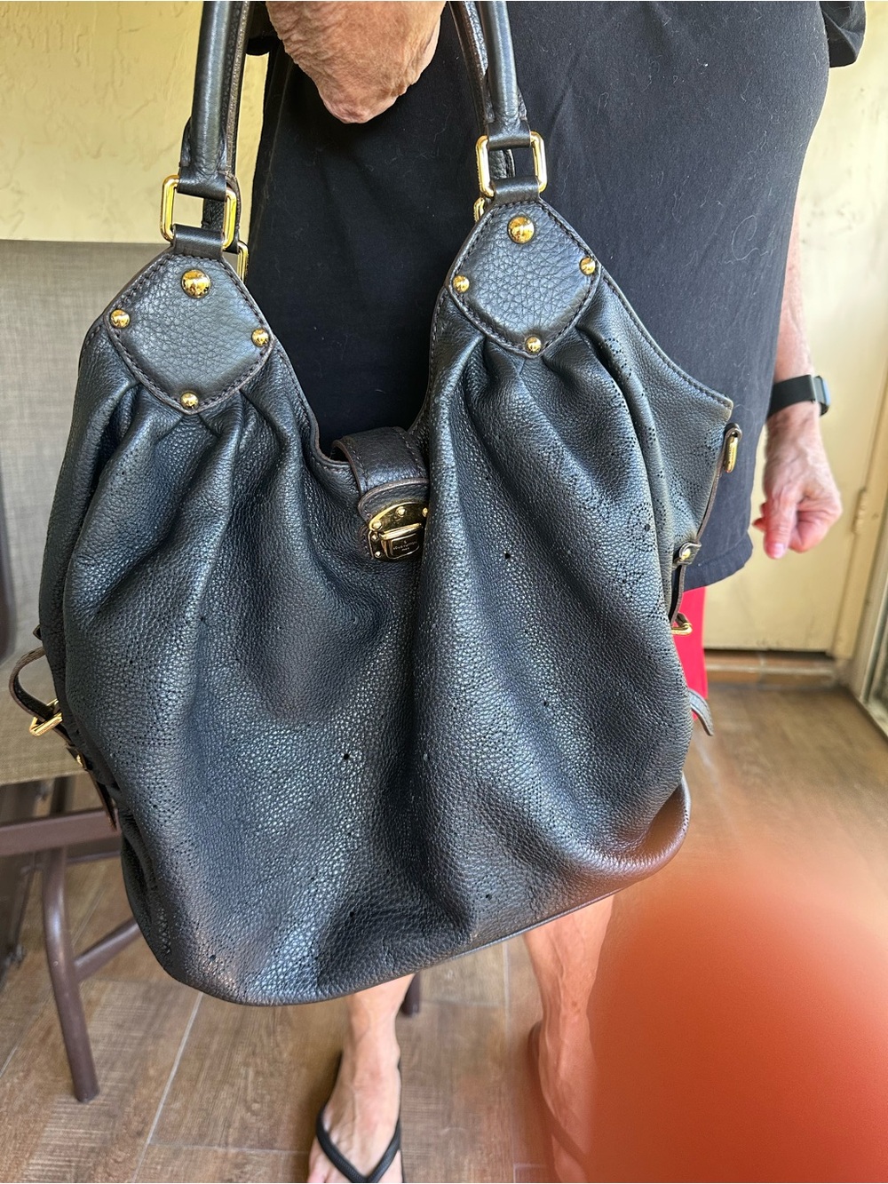 Louis Vuitton Mahini Leather L Hobo Bag